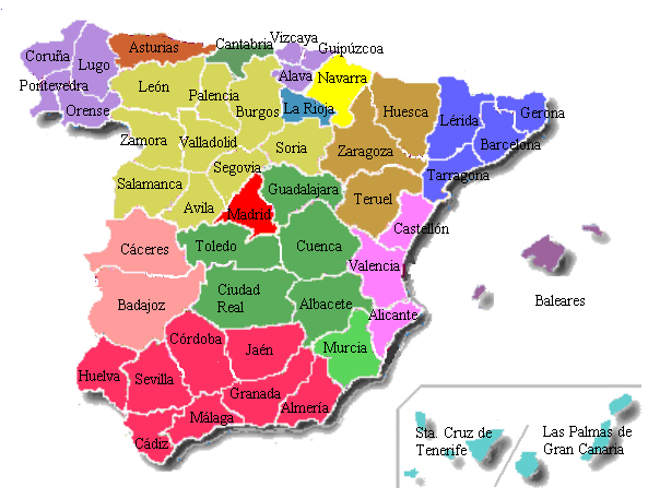 Resultado de imagen de mapa politico de españa